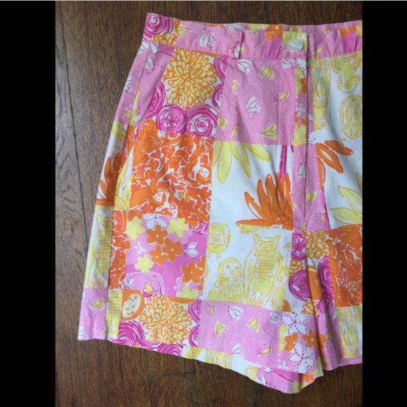 Lilly Pulitzer High Rise Patchwork Stretch Shorts - Picture 4 of 9